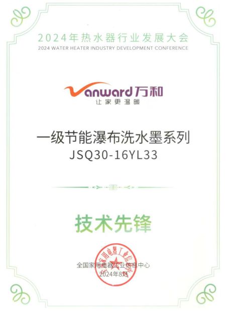 万和热水器JSQ30-16YL33开云 开云体育平台获“技术先锋”奖 一级节能每年省441元(图1)